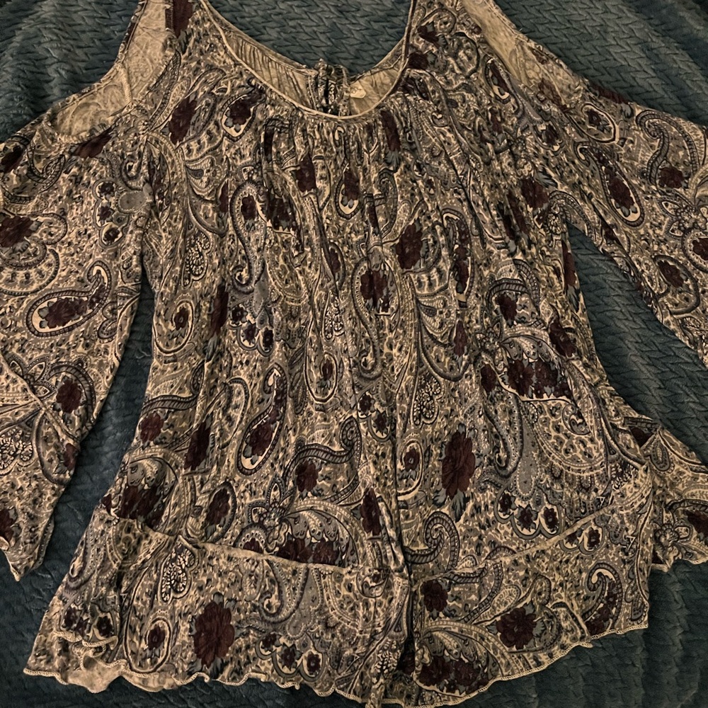 Boho Free People open shoulder top